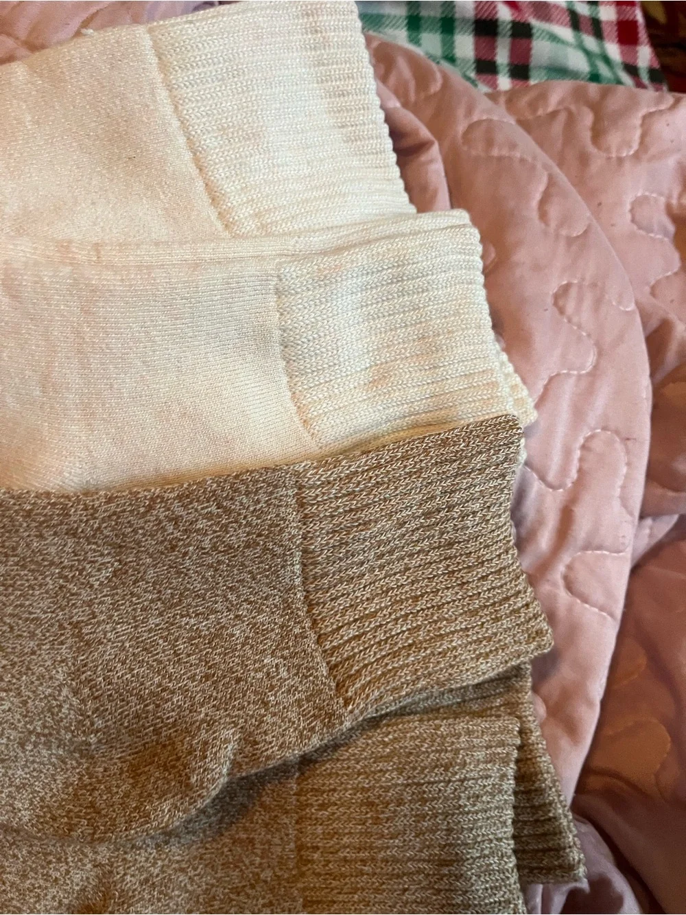 Timberland Men's Crew Sock Duo in Cream and Brown Heather 4 pairs